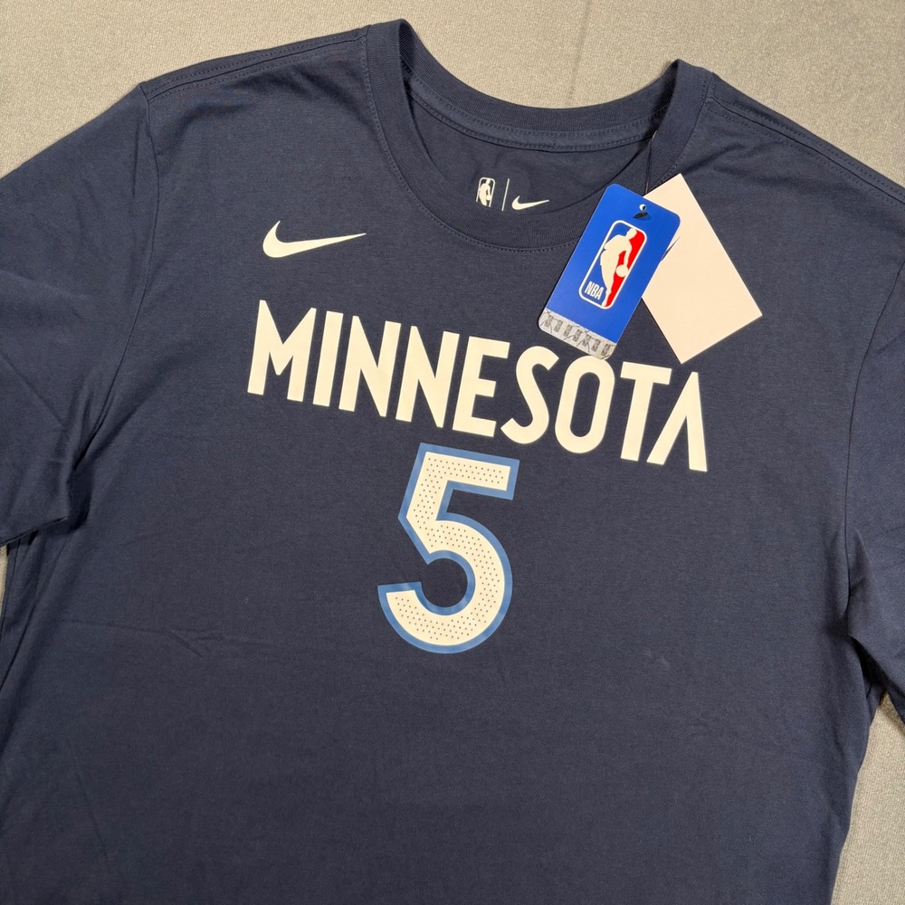 Anthony Edwards Minnesota Timberwolves 5 Jersey Tee Blue Mens Large NWT